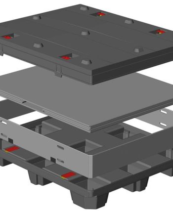 Box TP Contenedor plástico 1200x1000 mm sistema de plegado Sandwich | Ribawood