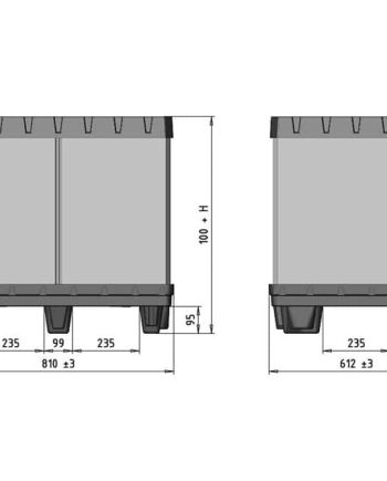 Box TP Contenedor plástico 800x600 mm medidas | Ribawood