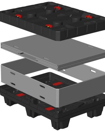 Box TP Contenedor plástico 800x600 mm sistema de plegado Sandwich | Ribawood
