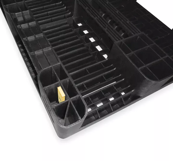 Palet TIPO H1 reciclado 1200 X 800 perforado 3 patines: imagen 6